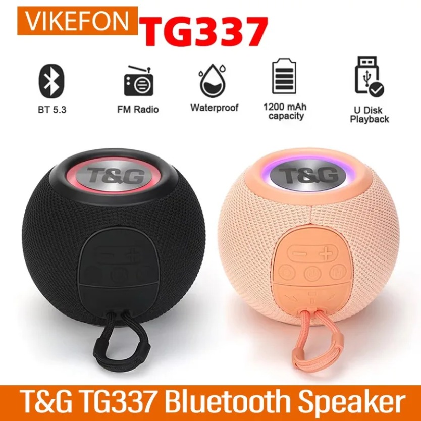 Portable Bluetooth Speaker Waterproof Ipx7 - TG337 TWS Bluetooth Hoparlör Bas Boombox