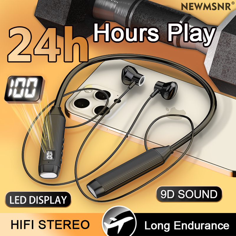 Magnetic Neckband Sports Earphones - TWS LED Ekran Süper Güç Kablosuz