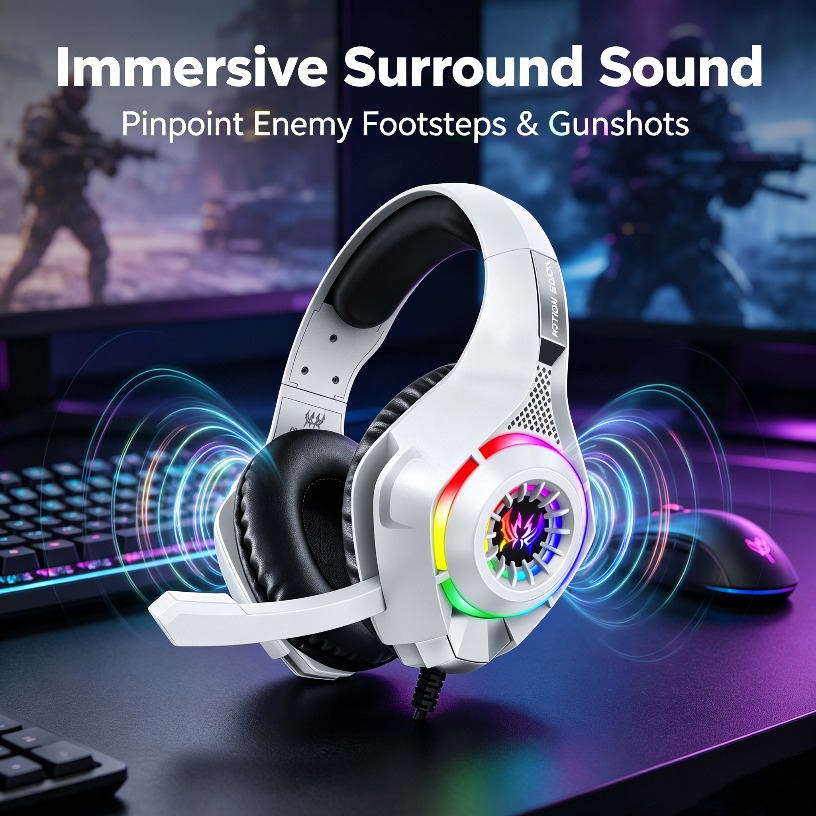 Gaming Headset With Mic Rgb - Kablolu Oyun Kulaklığı, Mikrofonlu, RGB LED,