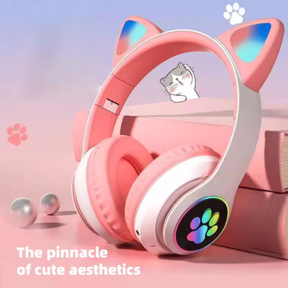 Cat Ear Bluetooth Headset Led - Sevimli Kedi Kulak Bluetooth Uyumlu Kulaklık