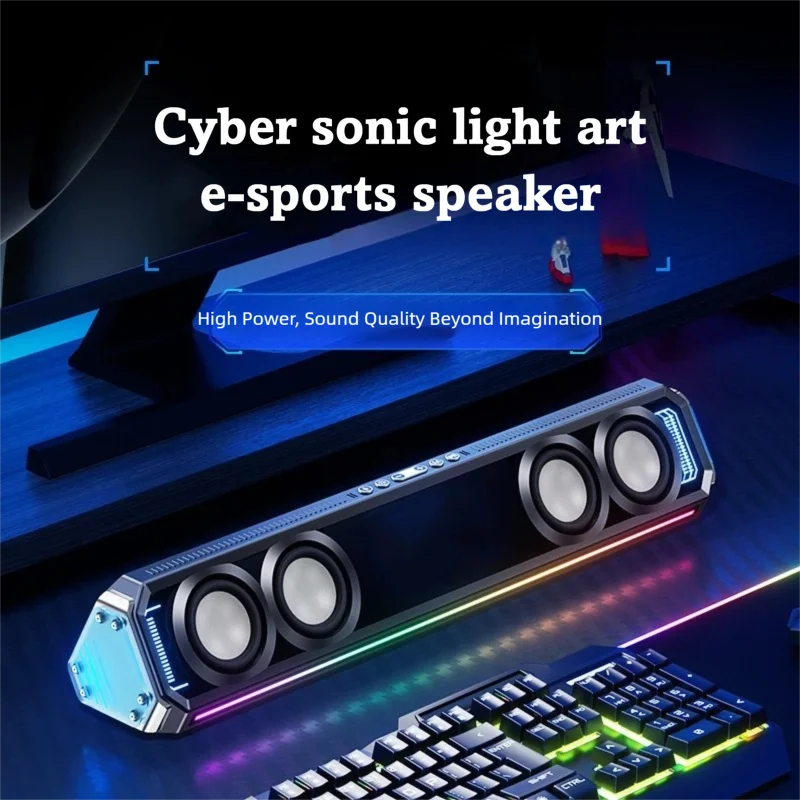Rgb Computer Soundbar For Pc - RGB Işıklı Oyun Soundbar'ı, 30W E-Spor