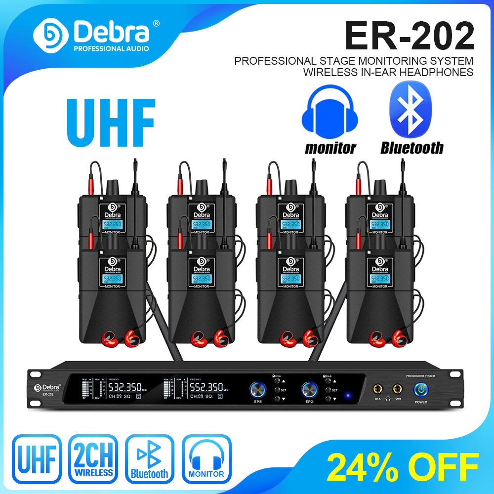 In Ear Monitors For Singers - Debra UHF IEM ER-202 Kablosuz Kulak