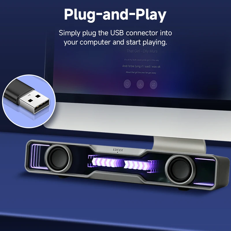 Rgb Computer Soundbar For Pc - Edifier QS30 Bilgisayar Hoparlörleri, Mini Ses