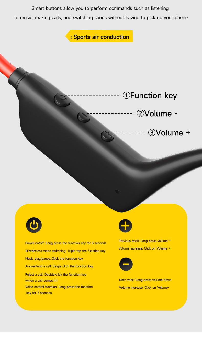 Bone Conduction Running Headphones - Kemik İletimli Kulaklık Kablosuz Yüzme Spor