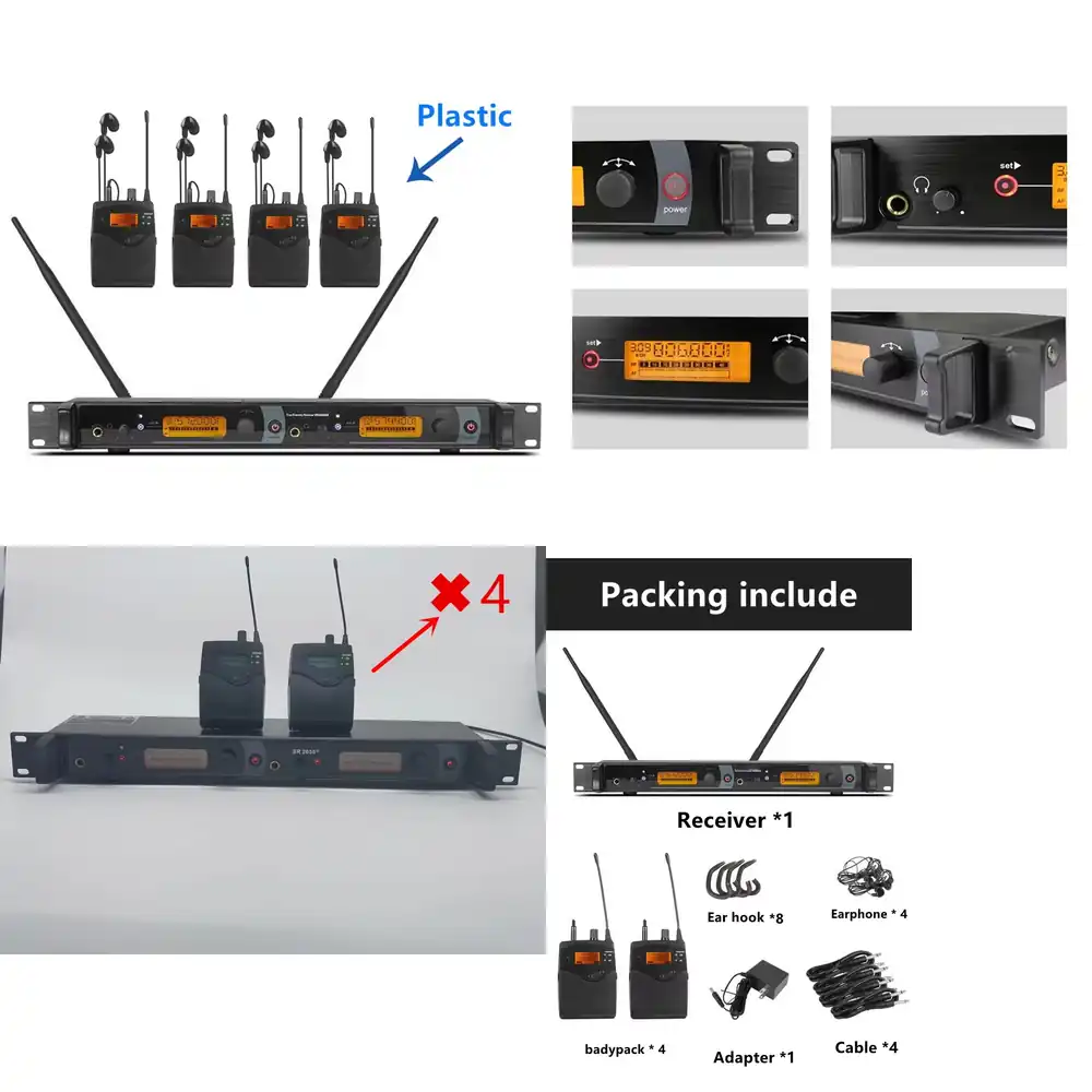 In Ear Monitors For Singers - 572-603mhz 2050EX Çift Verici 4 Alıcılı