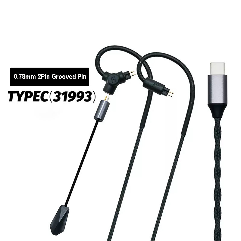 Type C Wired Earphones With Mic - 0.78 QDC MMCX Oyun Kulaklık Kablosu