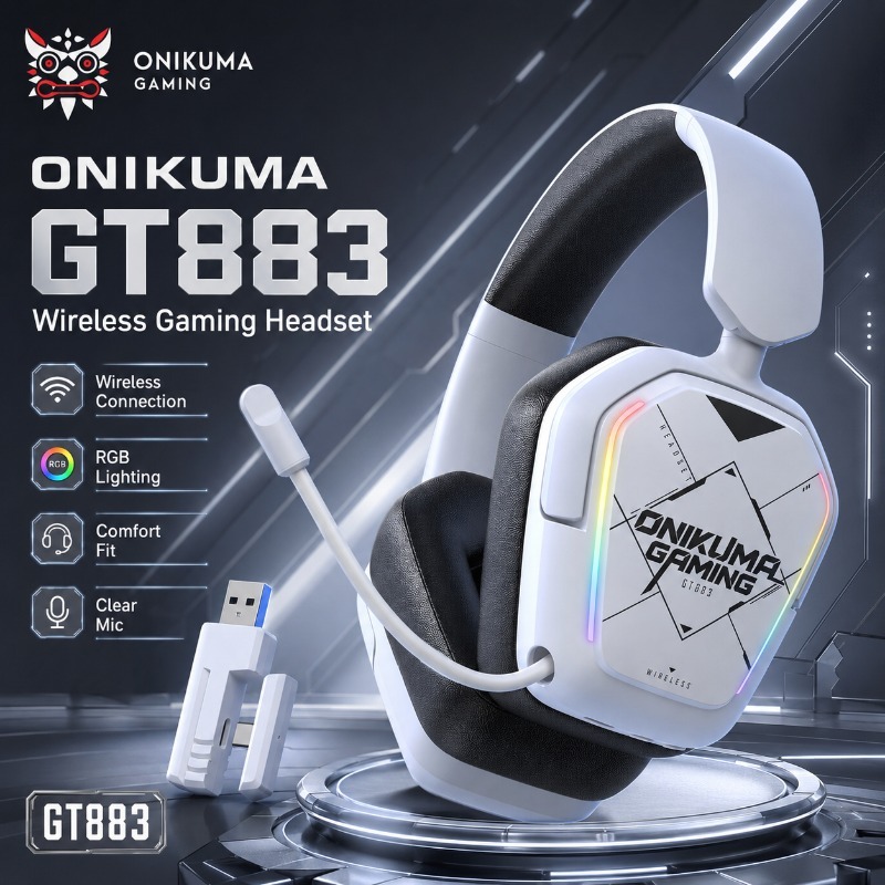 Gaming Headset With Mic Rgb - ONIKUMA GT883 Kablosuz Oyun Kulaklığı Bluetooth