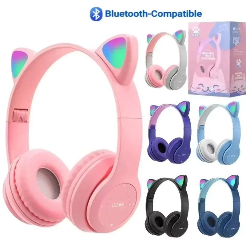 Cat Ear Bluetooth Headset Led - Kablosuz Bluetooth Kulaklık Sevimli Kedi Kulak