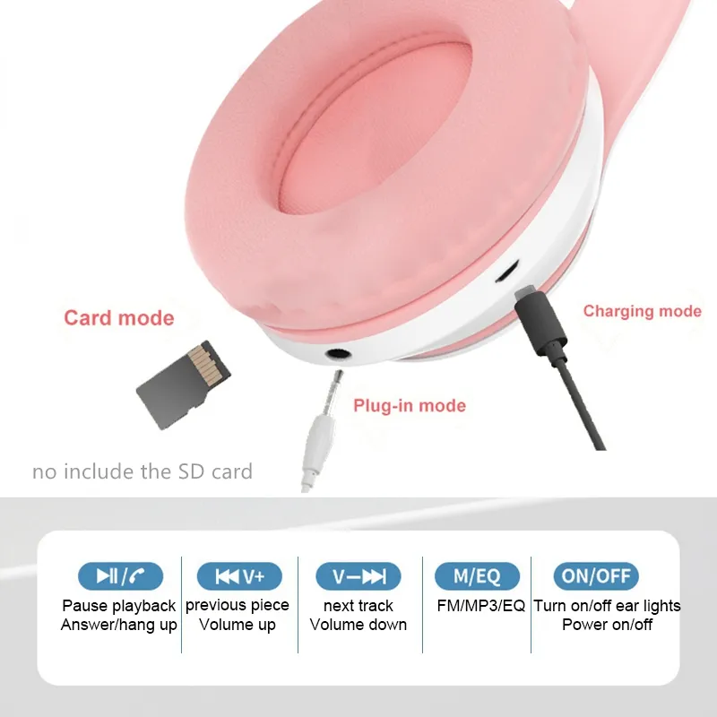 Yeni STN-28 Kablosuz Kulaklık  - Cat Ear Bluetooth Headset Led incelemesi ve fiyatı