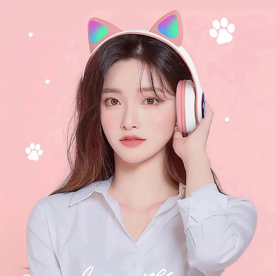 Yeni STN-28 Kablosuz Kulaklık  - Cat Ear Bluetooth Headset Led incelemesi ve fiyatı