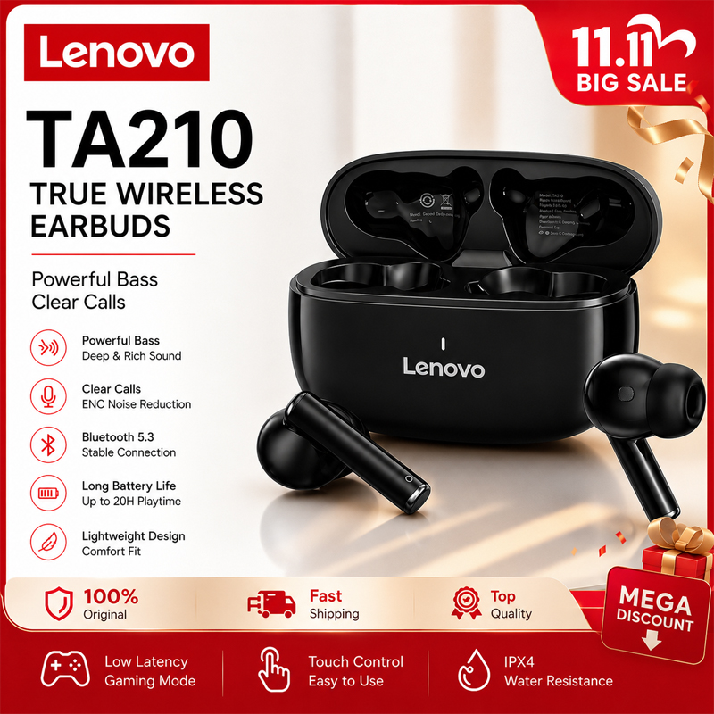 Lenovo TA210 Bluetooth Kablosu - Anc Wireless Over Ear Headphones incelemesi ve fiyatı