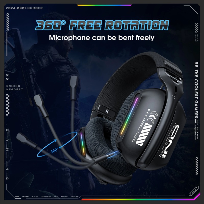 ONIKUMA GT808 Kablosuz Oyun Ku - Gaming Headset With Mic Rgb incelemesi ve fiyatı