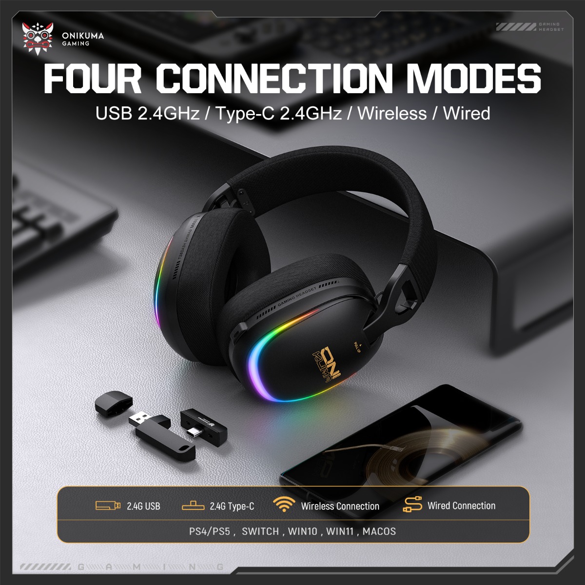 ONIKUMA GT805 Oyun Kulaklığı K - Gaming Headset With Mic Rgb incelemesi ve fiyatı