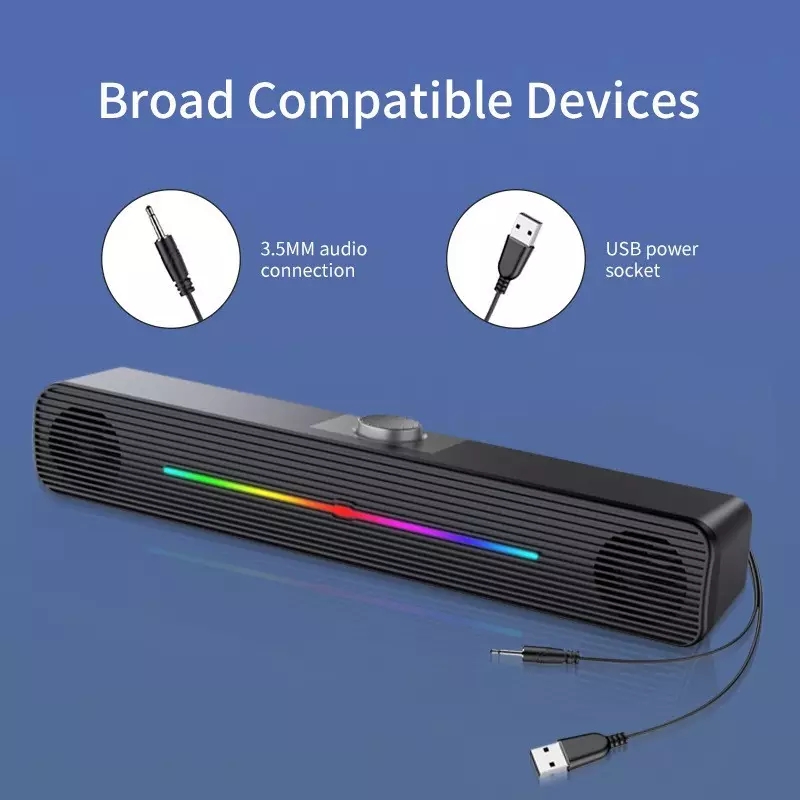 E-1407 Toptan RGB Işıklı Kablo - Rgb Computer Soundbar For Pc incelemesi ve fiyatı