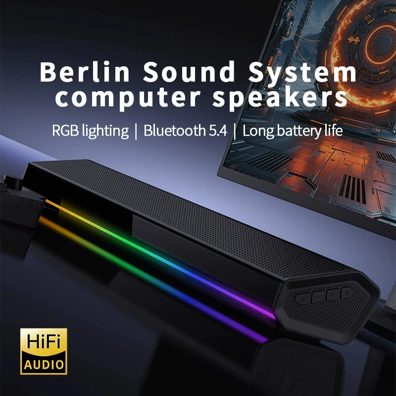 Bluetooth 5.4 Hoparlör RGB Işı - Rgb Computer Soundbar For Pc incelemesi ve fiyatı