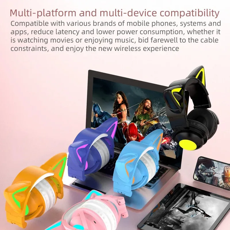 Yeni ZW068 Bluetooth5.0 Kulakl - Cat Ear Bluetooth Headset Led incelemesi ve fiyatı