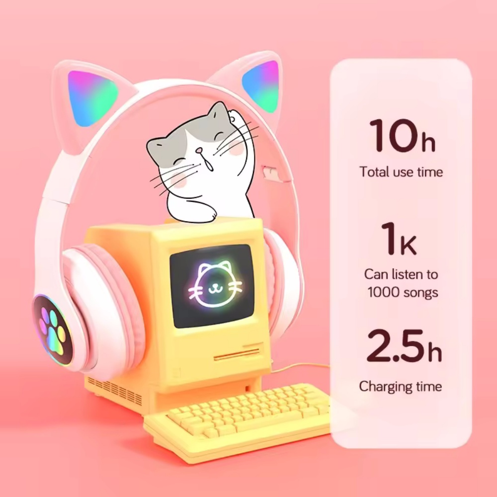 Sevimli Kedi Kulak Bluetooth U - Cat Ear Bluetooth Headset Led incelemesi ve fiyatı