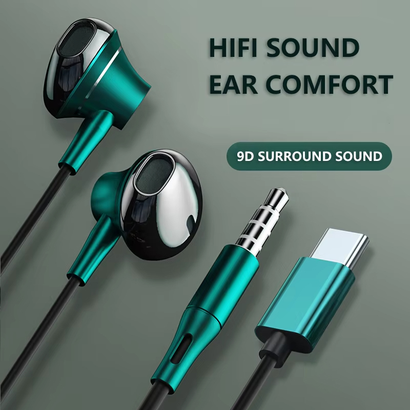 9D Bas Stereo Tip C ve 3.5mm K - Type C Wired Earphones With Mic incelemesi ve fiyatı