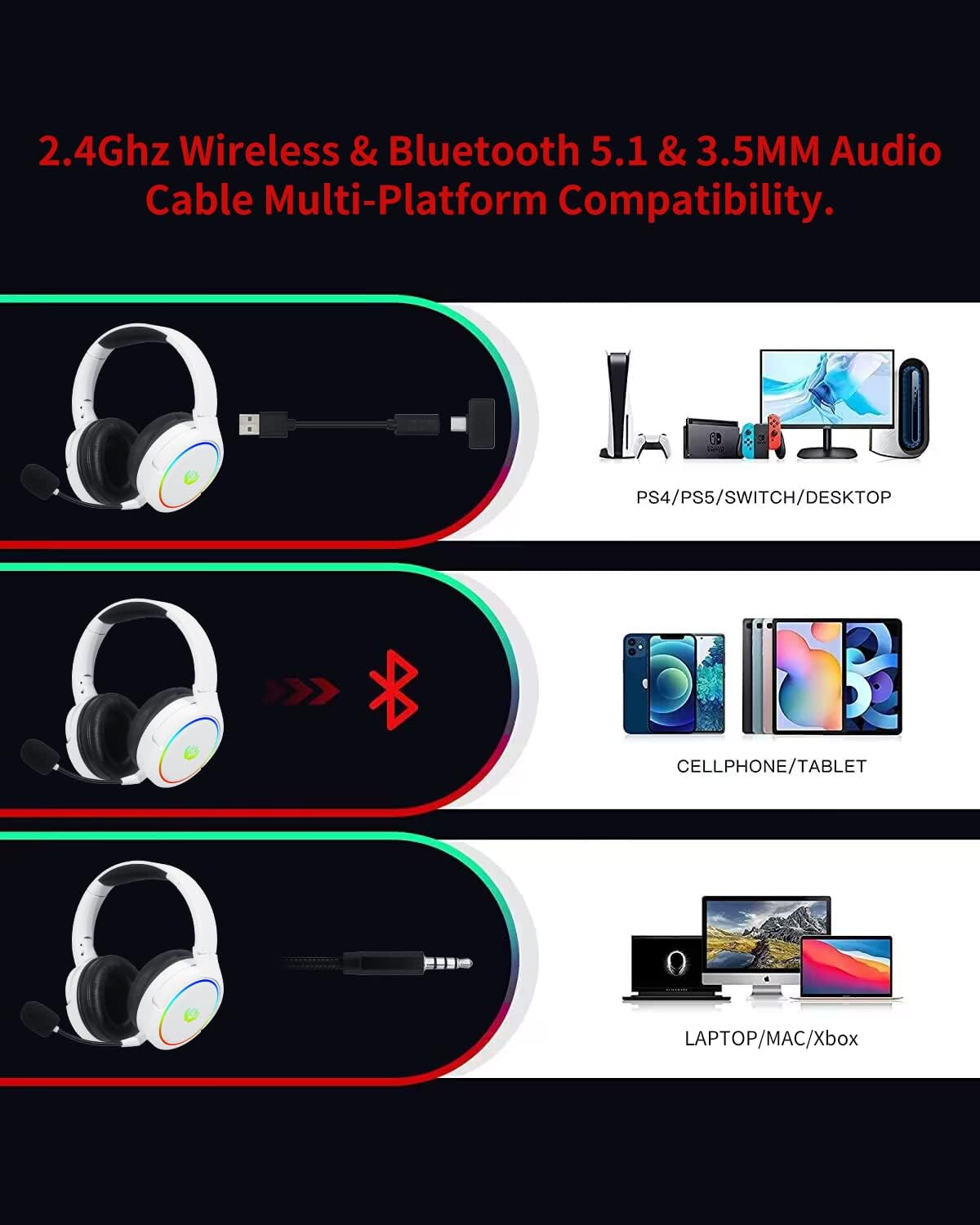 PC, PS5, PS4, Xbox Serisi için - Gaming Headset With Mic Rgb incelemesi ve fiyatı