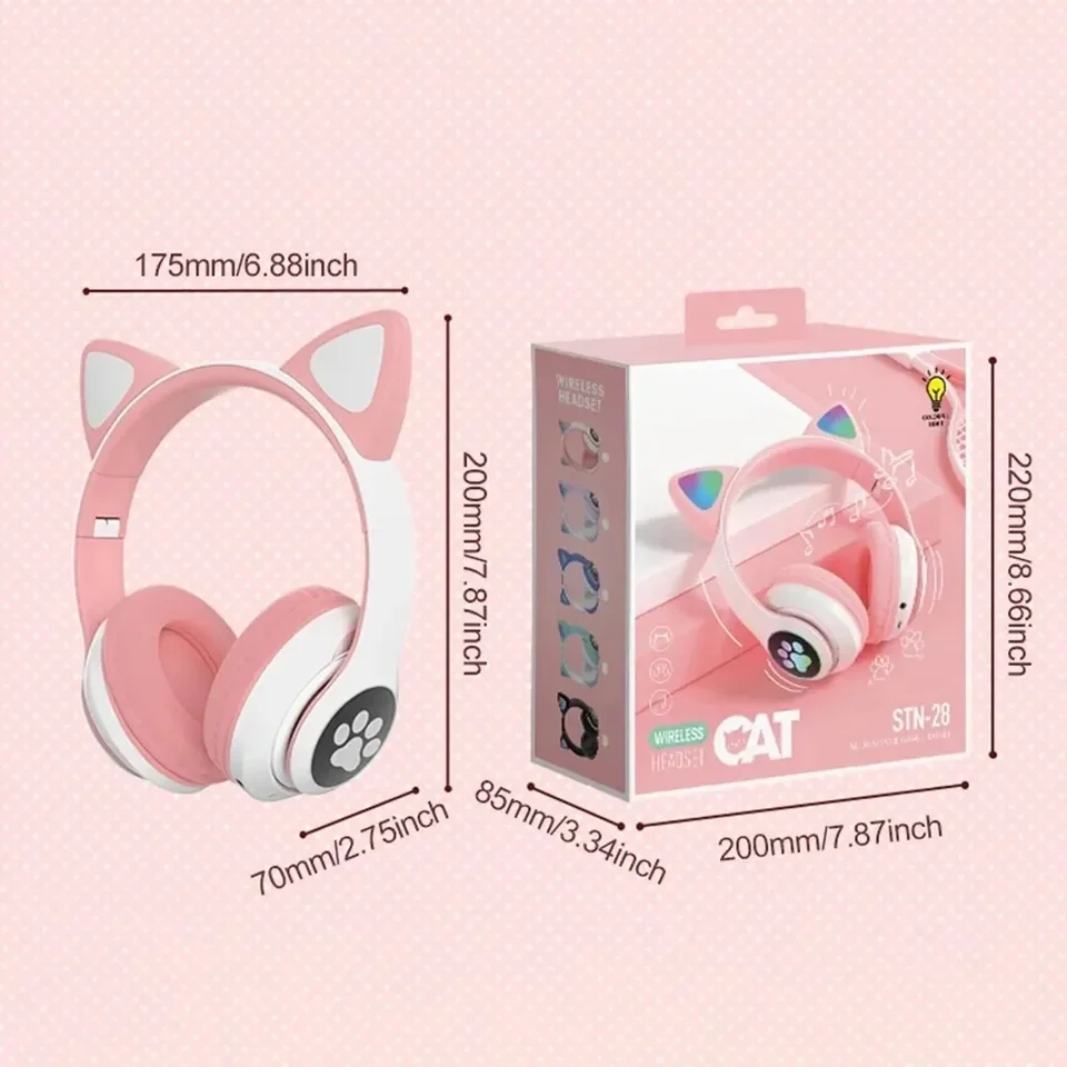2 adet kablosuz kulaklık Bluet - Cat Ear Bluetooth Headset Led incelemesi ve fiyatı