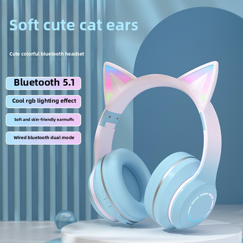 Yeni Çok Satan RGB Baş Üstü Bl - Cat Ear Bluetooth Headset Led incelemesi ve fiyatı