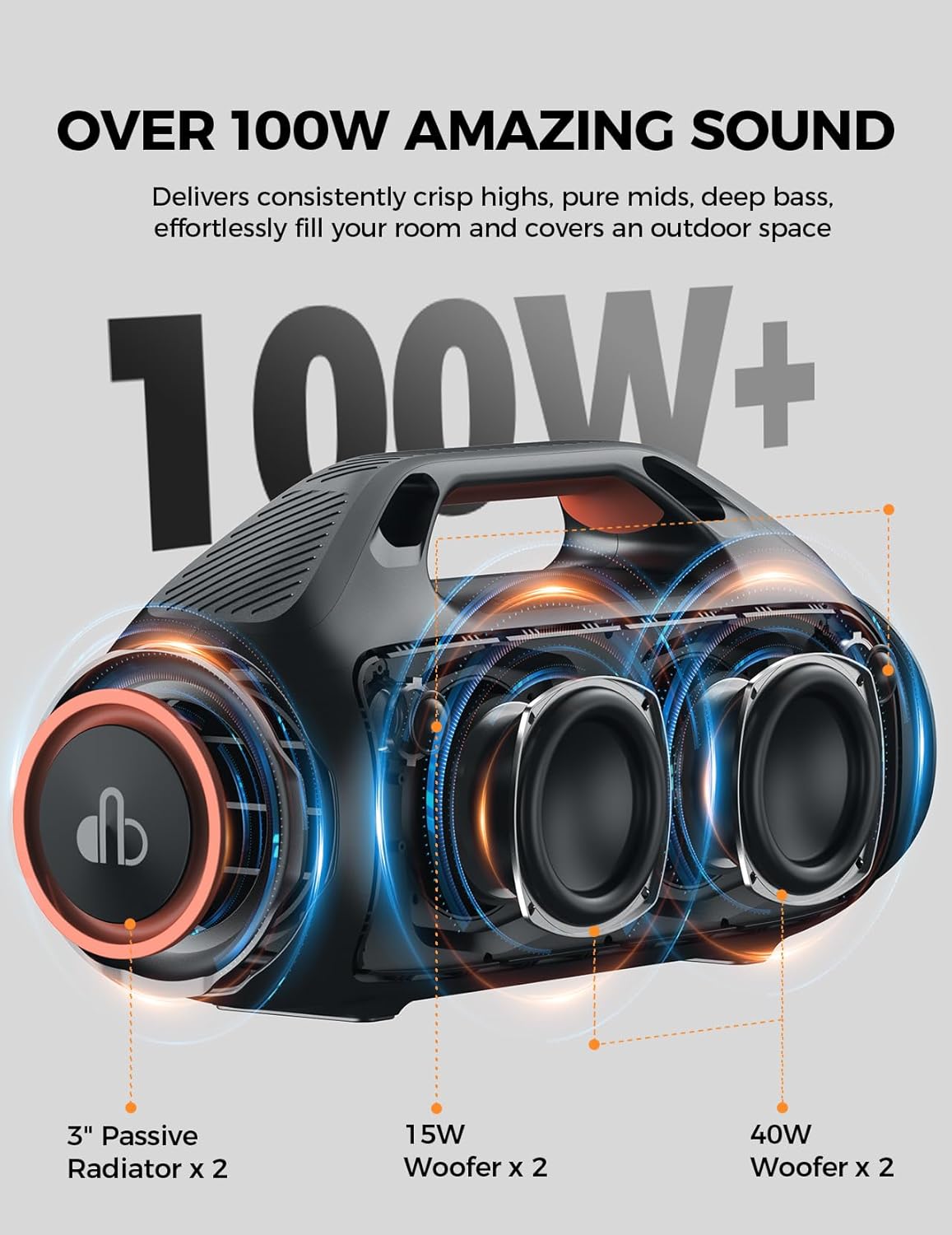 Taşınabilir 100W Bluetooth Hop - Portable Bluetooth Speaker Waterproof Ipx7 incelemesi ve fiyatı