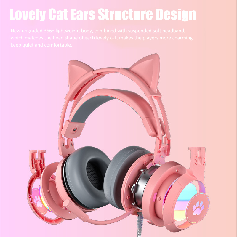 Sevimli kedi kulak oyun mikrof - Gaming Headset With Mic Rgb incelemesi ve fiyatı